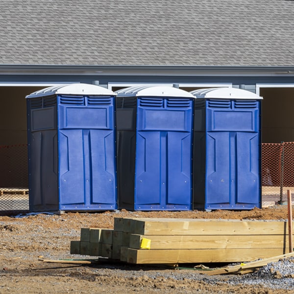 how often are the portable restrooms cleaned and serviced during a rental period in Pena